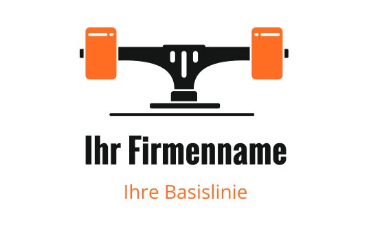 Fettes Logo-Design mit einem Skateboard-Truck in Schwarz und Orange