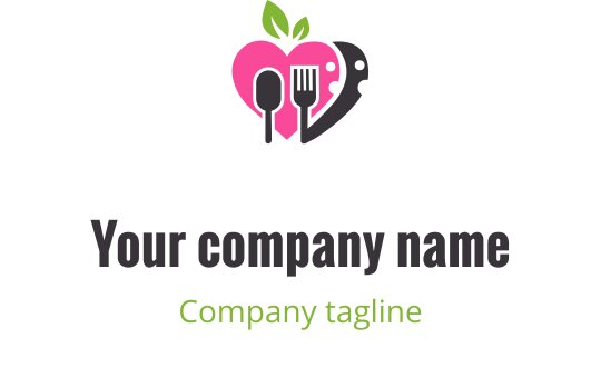 Modernes Logo-Design mit einem stilisierten Blatt in Grau, Pink und Limette