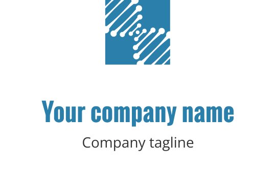 Türkises Logo-Design mit ineinander verschlungenen DNA-Strängen im modernen Stil
