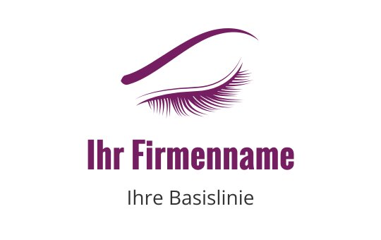Elegantes Logo-Design mit einem stilisierten Wimpern in lila Tönen