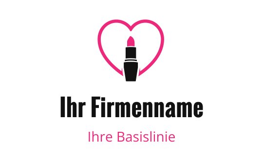 Stilvolles Logo-Design mit einem Lippenstift in Herzform