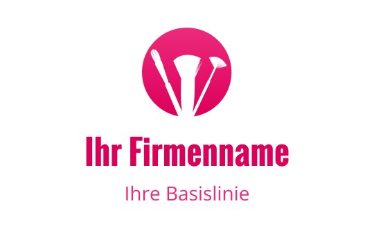 Fettes pinkes Logo-Design mit Utensilien in einer kreisförmigen Form
