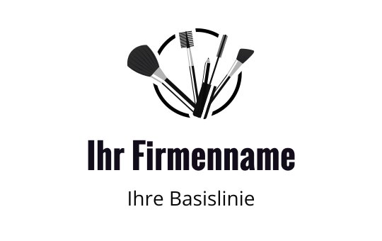 Elegantes Logo-Design mit verschiedenen Make-up-Pinseln in Fächeranordnung
