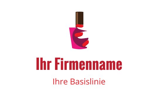 Kreatives Logo-Design für Nagellack mit einer pinken Flasche und roten Akzenten
