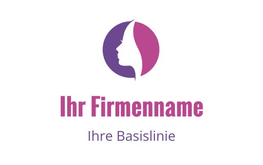 Elegantes Logo-Design mit einer Profil-Silhouette in lila und rosa Kreisen