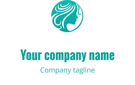 Elegantes Logo-Design mit der Silhouette einer Frau und fließendem Haar