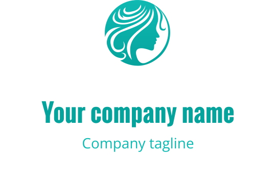 Elegantes Logo-Design mit der Silhouette einer Frau und fließendem Haar