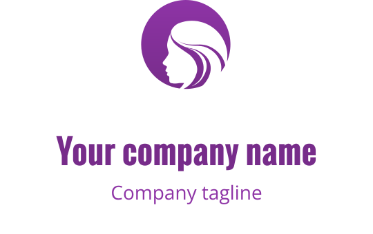 Elegantes lila Logo-Design mit einer stilisierten Silhouette einer Frau