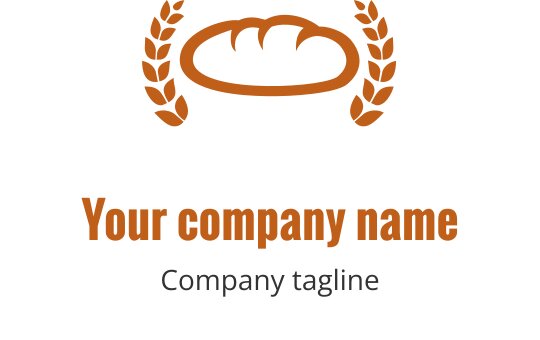 Rustikales braunes Logo-Design mit einem stilisierten Laib Brot