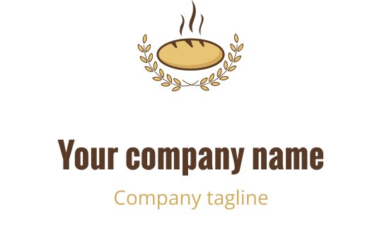 Warmes Korallen- und Braunlogo-Design mit einem stilisierten Laib Brot