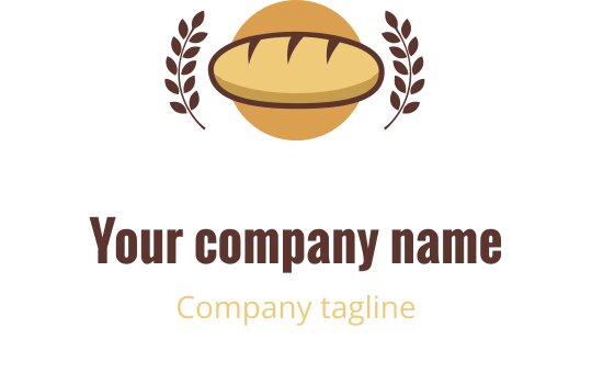 Warmes Korallen- und Braunlogo-Design mit einem stilisierten Laib Brot
