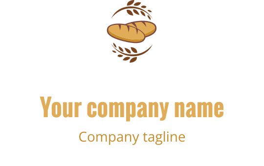 Elegantes Logo-Design mit einem stilisierten Brotlaib in Braun und Gold