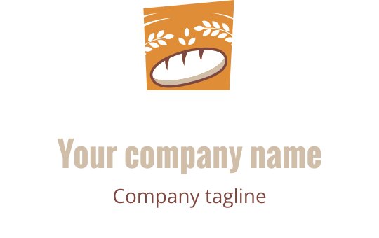 Elegantes Logo-Design mit einem stilisierten Brotlaib in Gold und Braun