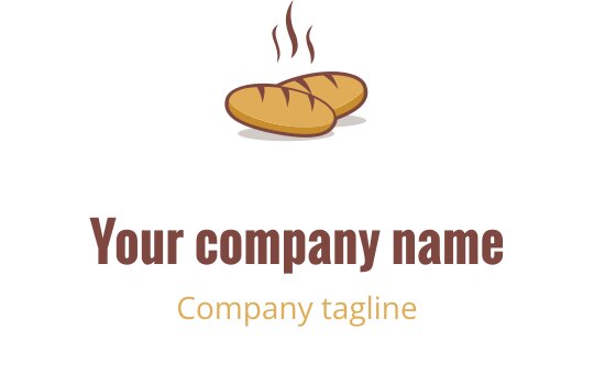 Elegantes Logo-Design mit einem stilisierten Laib Brot in warmen Farben
