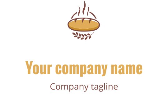 Elegantes Logo-Design mit einem stilisierten Brotlaib in Braun und Gold
