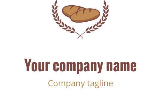 Elegantes Logo-Design mit einem stilisierten Brotlaib in Braun und Gold
