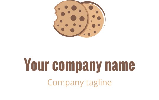 Verspieltes Logo-Design mit zwei Schokoladenkeksen