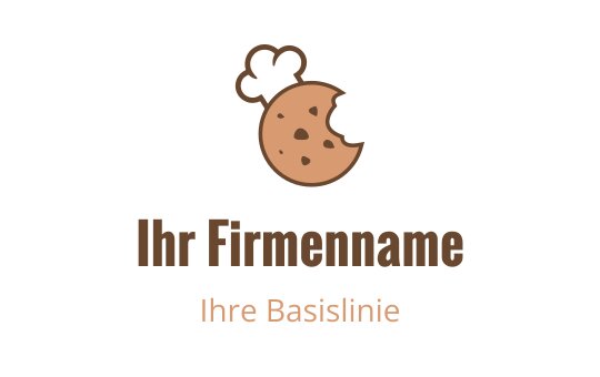 Verspieltes Kekslogo-Design mit einem Biss und Kochmütze