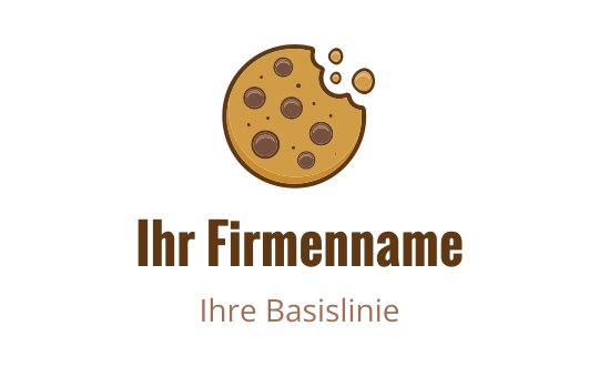 Verspieltes Kekslogo-Design mit Schokoladenstückchen und einem Biss