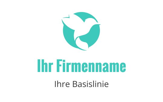 Modernes Logo-Design mit einem stilisierten Vogel in Türkis und Grün