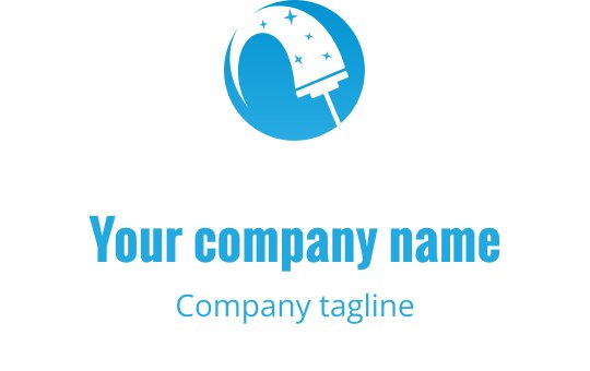 Modernes blaues Logo-Design mit einem stilisierten Teleskop und Sternen