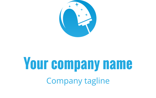 Modernes blaues Logo-Design mit einem stilisierten Teleskop und Sternen