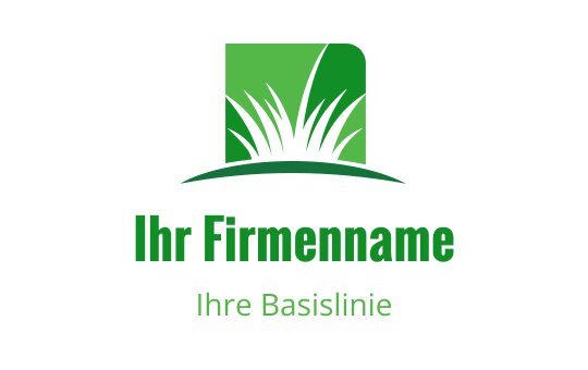 Modernes grünes Logo-Design mit stilisiertem Gras und quadratischem Hintergrund