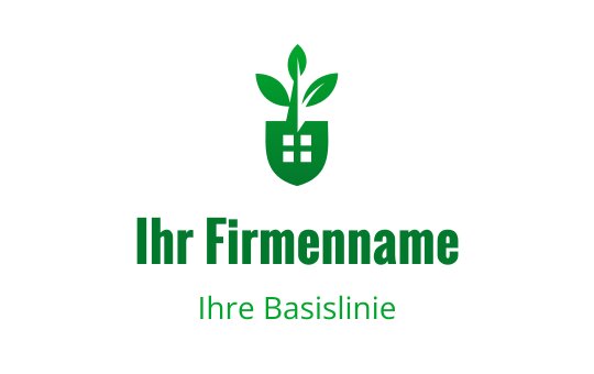 Modernes grünes Logo-Design mit einer Pflanze, die aus einem Topf wächst