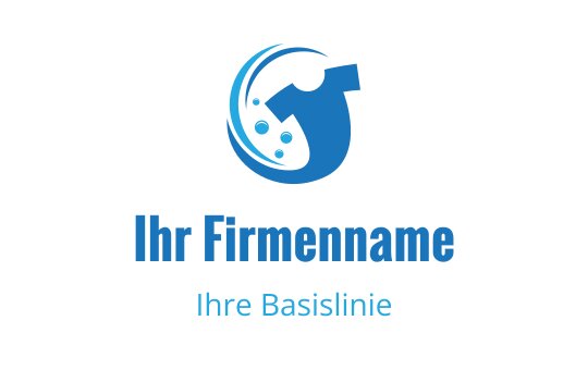 Modernes blaues Logo-Design mit einem stilisierten Wassertropfen und einem Schraubenschlüssel