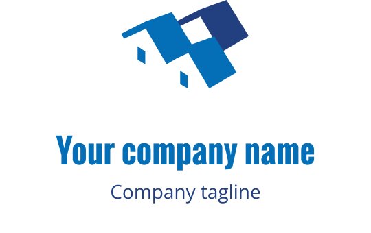 Modernes blaues geometrisches Logo-Design mit überlappenden Formen