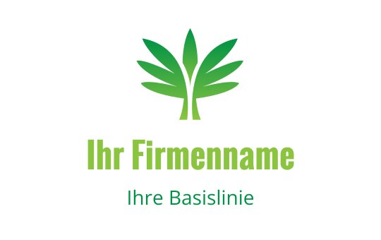 Modernes grünes Blattlogo-Design mit geschichteten Laub-Elementen