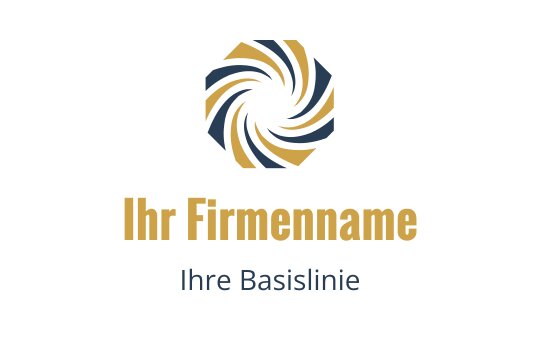 Modernes, wirbelndes Logo-Design in Blau- und Goldtönen