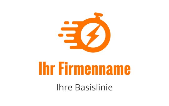 Dynamisches orangefarbenes Stoppuhr-Logo-Design mit einem Blitz-Element