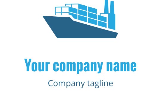 Türkis und blaues Logo-Design mit stilisierter Schiffs-Silhouette