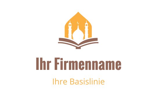 Elegantes Logo-Design mit einer Moscheesilhouette über einem offenen Buch