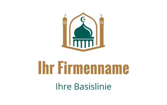 Elegantes Logo-Design einer Moschee mit grünem Kuppel und goldenen Akzenten