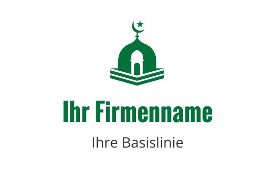 Grünes Kuppel-Logo-Design mit einem Halbmond- und Sternmotiv