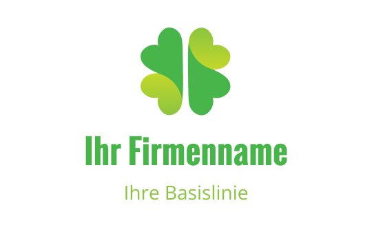 Modernes grünes herzförmiges Logo-Design mit überlappenden Blättern