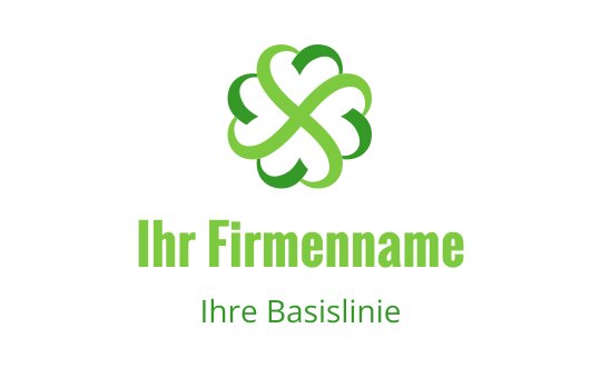 Modernes grünes Logo-Design mit einem verwobenen Blattmuster