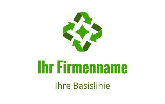 Modernes grünes Logo-Design mit ineinandergreifenden Pfeilen und einer Diamantform