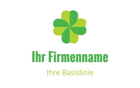 Modernes grünes Blumenlogo-Design mit abgerundeten Blütenblättern