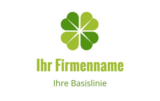 Modernes grünes Logo-Design eines vierblättrigen Kleeblatts mit abgerundeten Formen