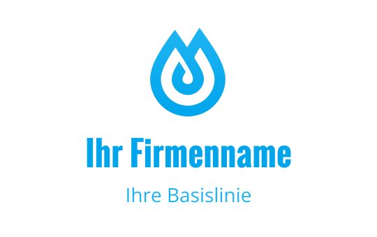 Modernes blaues Tropfenlogo-Design mit einem kreisförmigen Wirbelelement