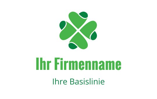 Modernes grünes Logo-Design mit einer Form eines vierblättrigen Kleeblatts