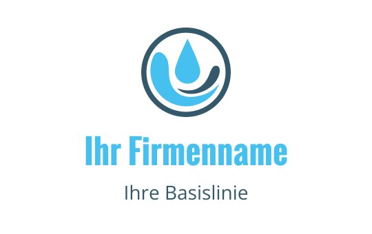 Modernes blaues Wassertropfen-Logo-Design mit kreisförmigen Elementen