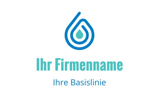 Modernes blaues Tropfenlogo-Design mit geschichteten kreisförmigen Elementen
