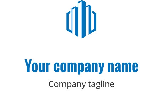 Türkises Logo-Design mit einer stilisierten Zahl vier und geometrischen Formen