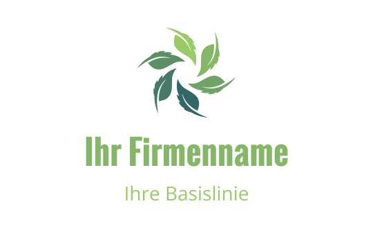 Modernes Logo-Design mit einer kreisförmigen Anordnung grüner Blätter