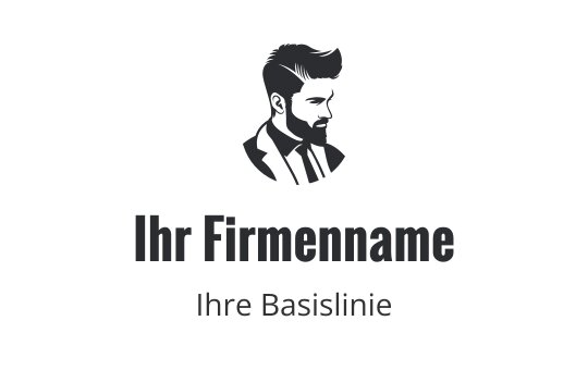 Stilvolles Logo-Design mit der Silhouette eines Mannes im Anzug