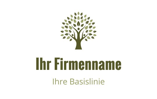 Elegantes Baumlogo-Design mit abgerundeten Blättern und einem stabilen Stamm